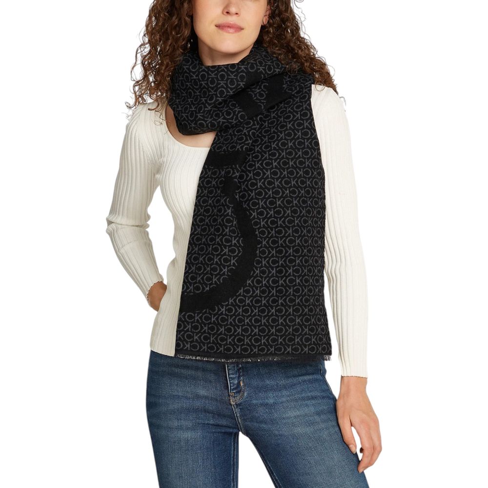 Calvin Klein Black Marabou Scarf