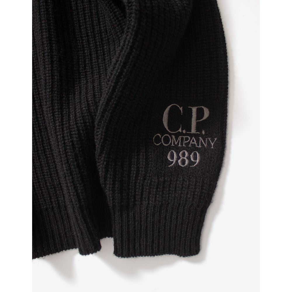 C.P. Company Moški pulover iz črne volne