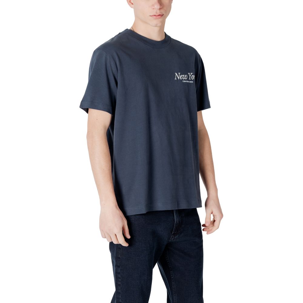 Calvin Klein Jeans Modra bombažna majica