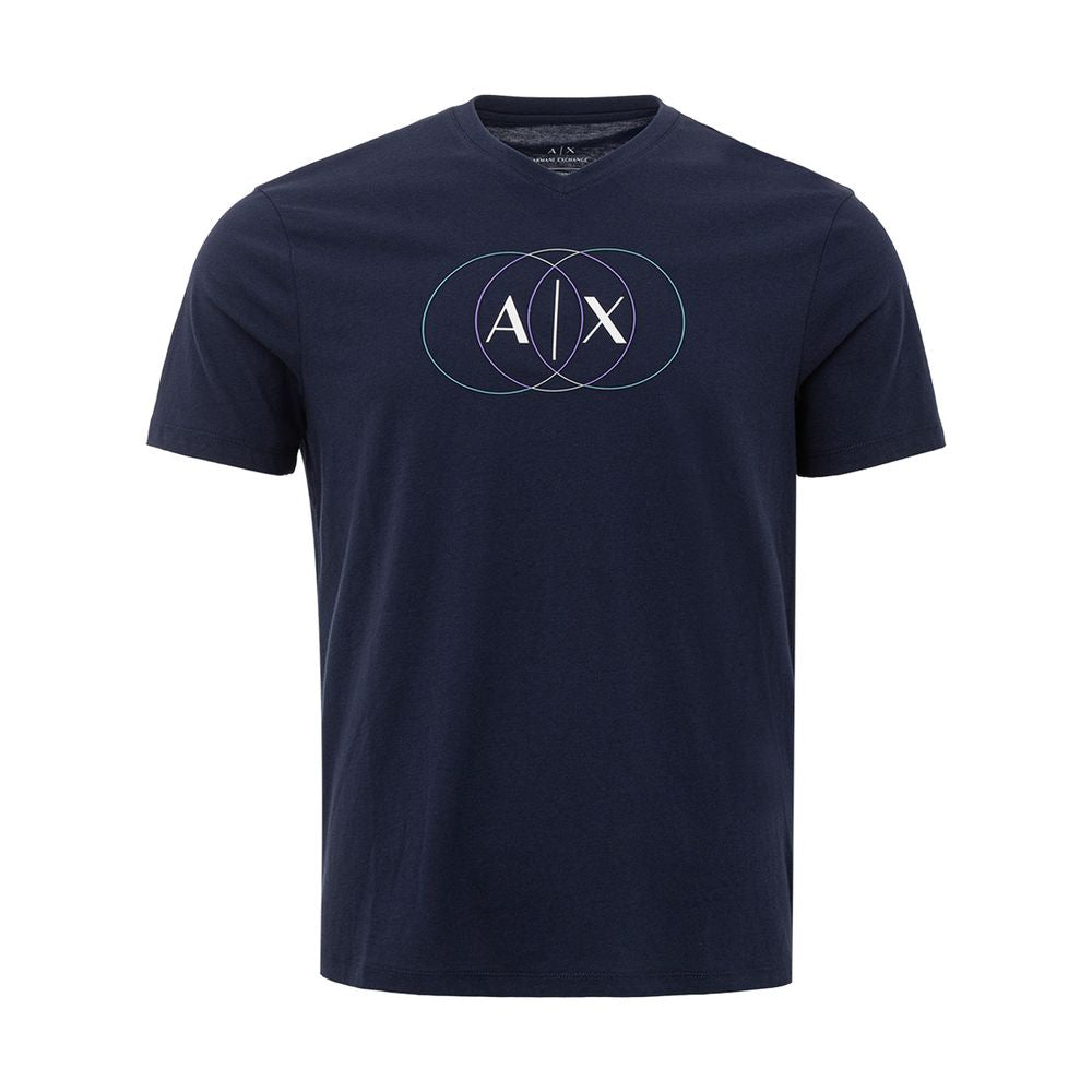 Armani Exchange Elegantna modra bombažna majica za moške