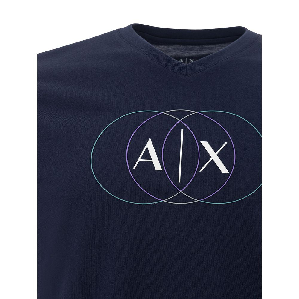Armani Exchange Elegantna modra bombažna majica za moške
