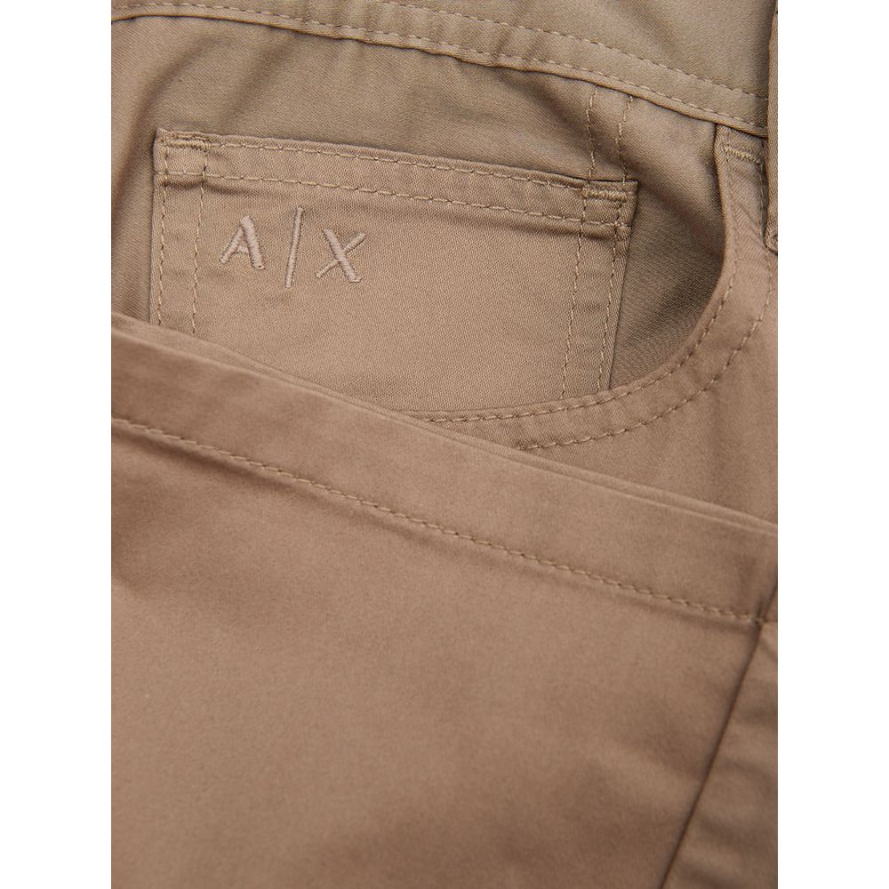 Armani Exchange Rjave bombažne kavbojke in hlače