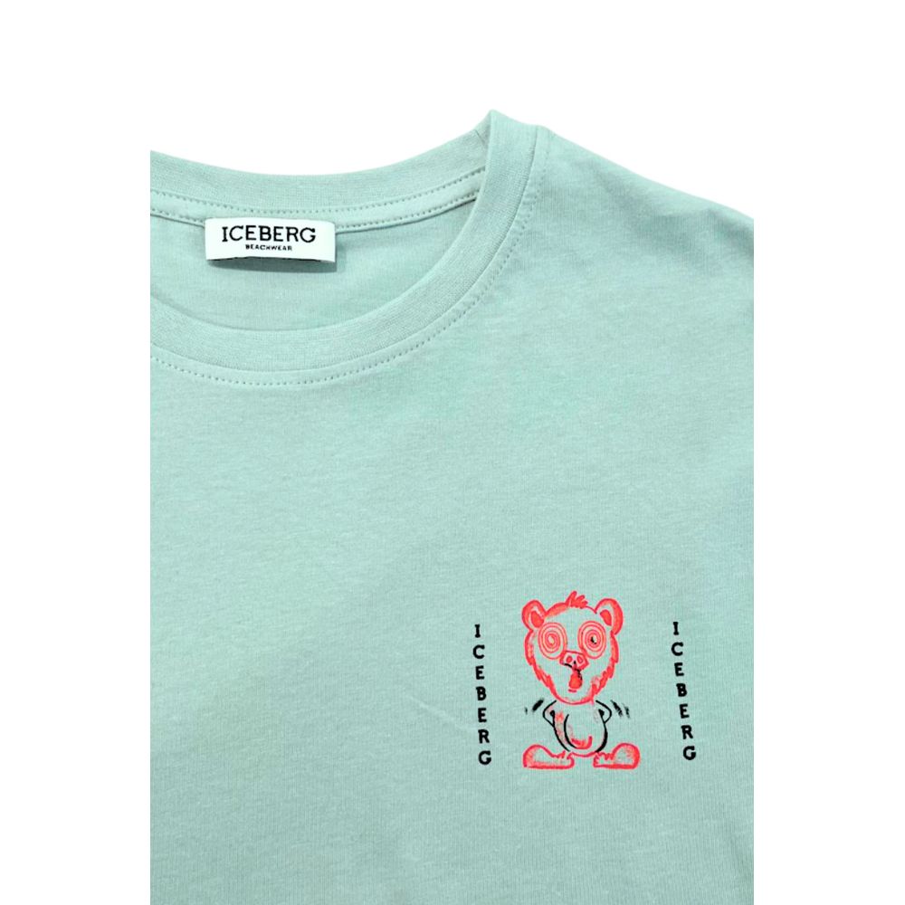 Iceberg Light Blue Cotton Men T-Shirt