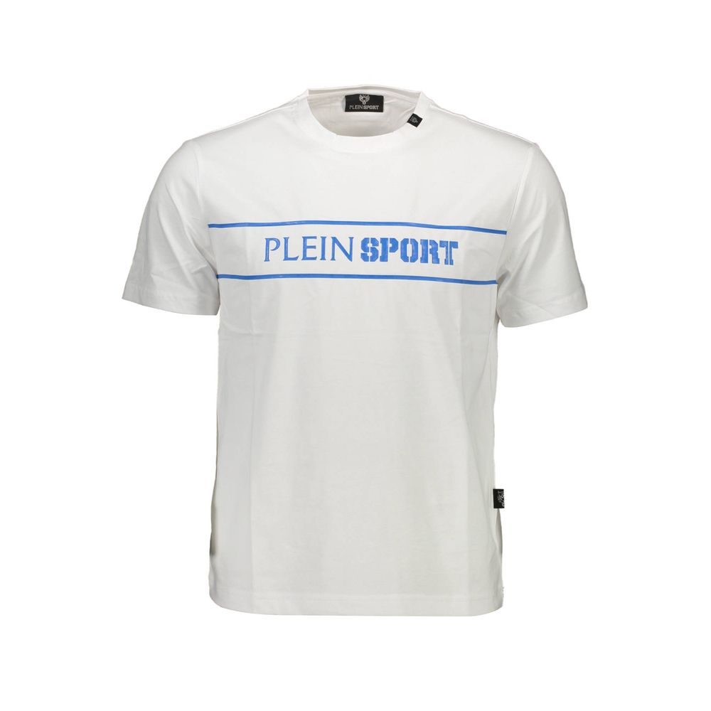 Plein Sport Bela bombažna moška majica