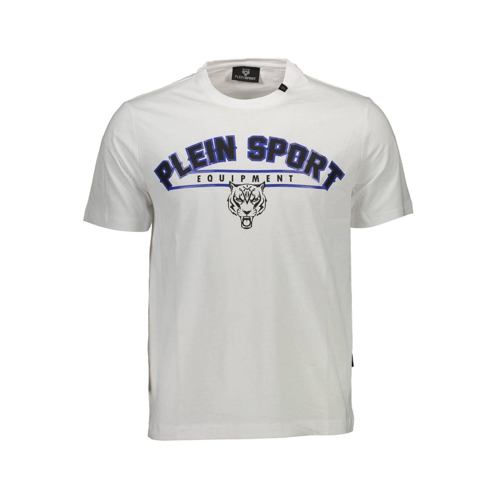 Plein Sport Bela bombažna moška majica