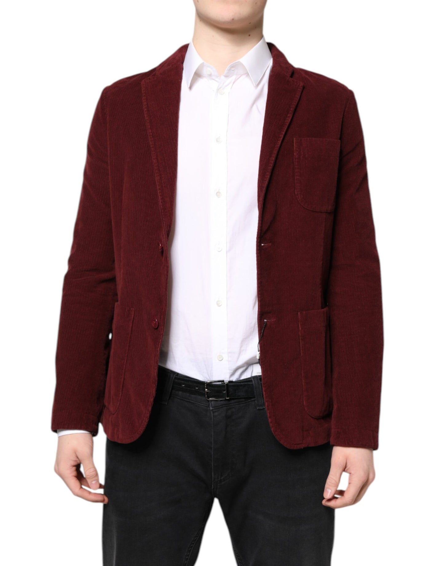 GF Ferre Maroon Corduroy Regular Fit Moški plašč Blazer Jacket