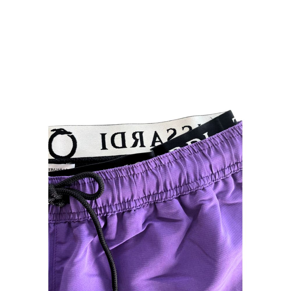 Trussardi Beachwear Purple Polyester Men Swim Short