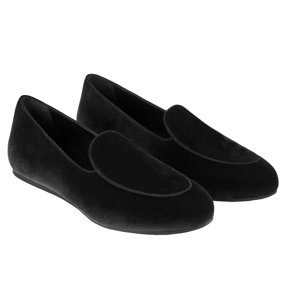 Charles Philip Črni žametni unisex mokasin