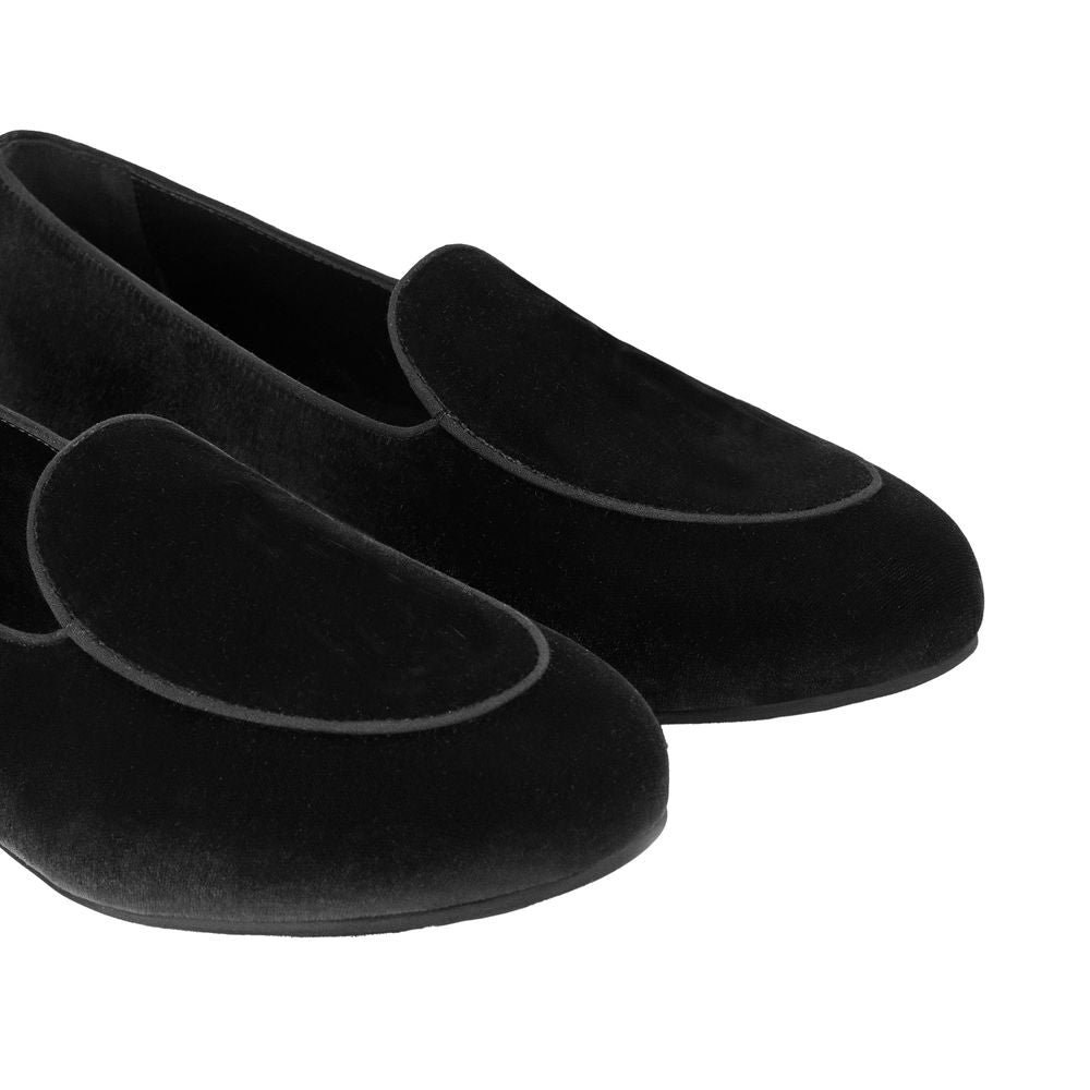 Charles Philip Črni žametni unisex mokasin