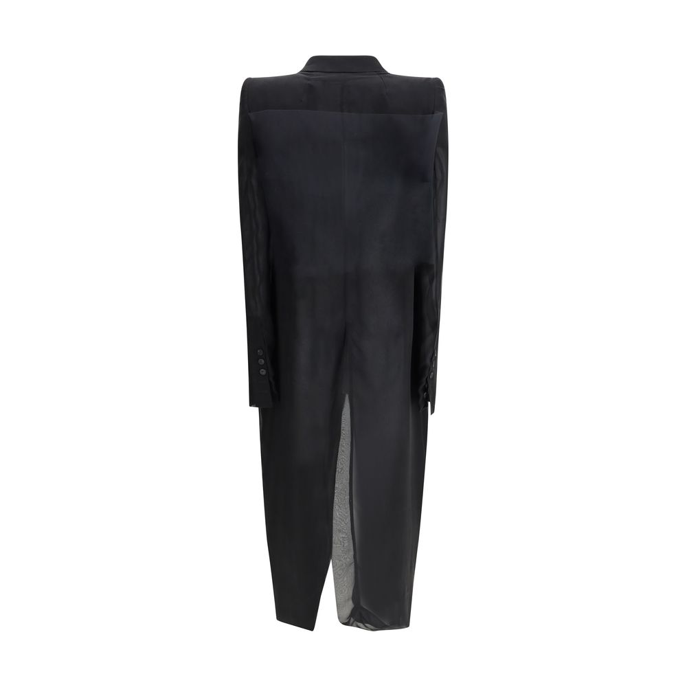 Rick Owens Dolg plašč iz šifona in tila