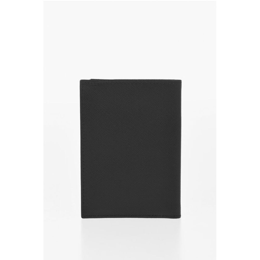 Corneliani Saffiano Leather Wallet with Silver-Tone Logo Plaque