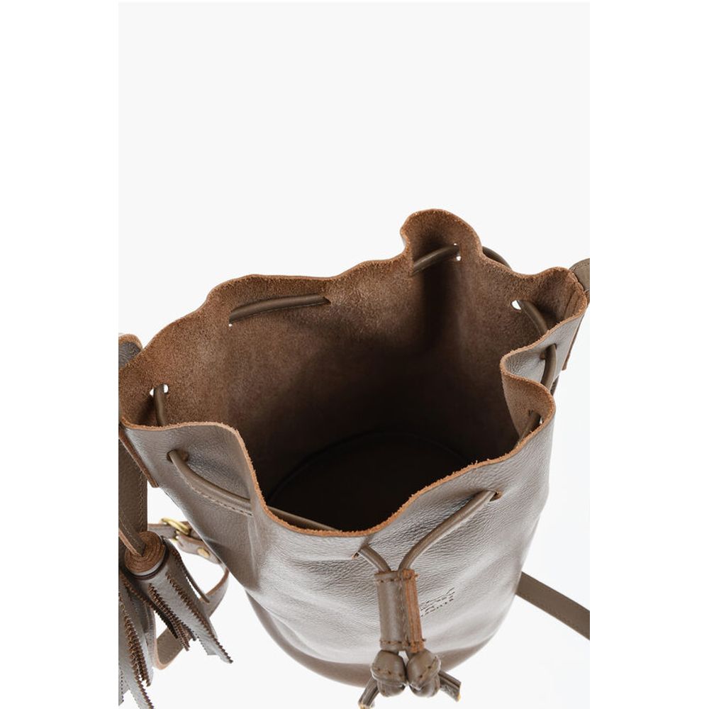 Il Bisonte Textured Leather Bucket Bag