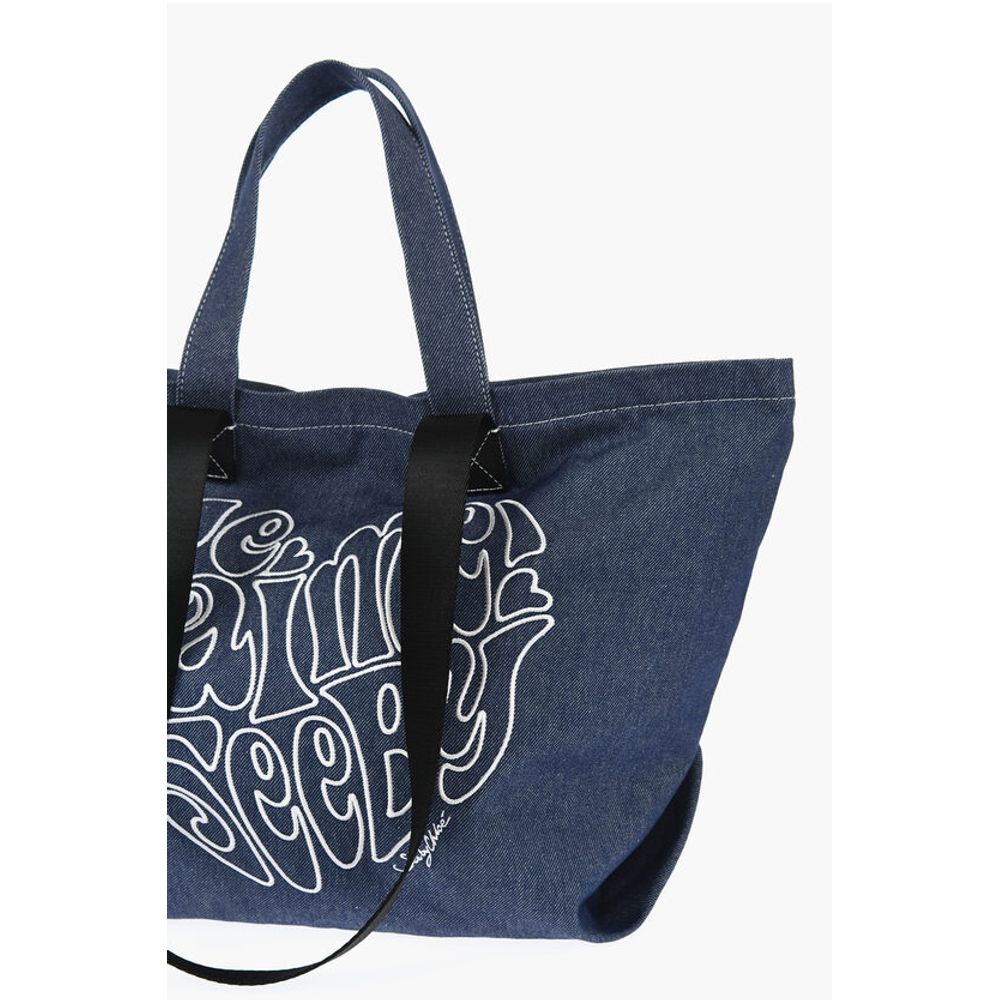 Chloé SEE BY Denim Tote Bag z reliefnim vezenjem