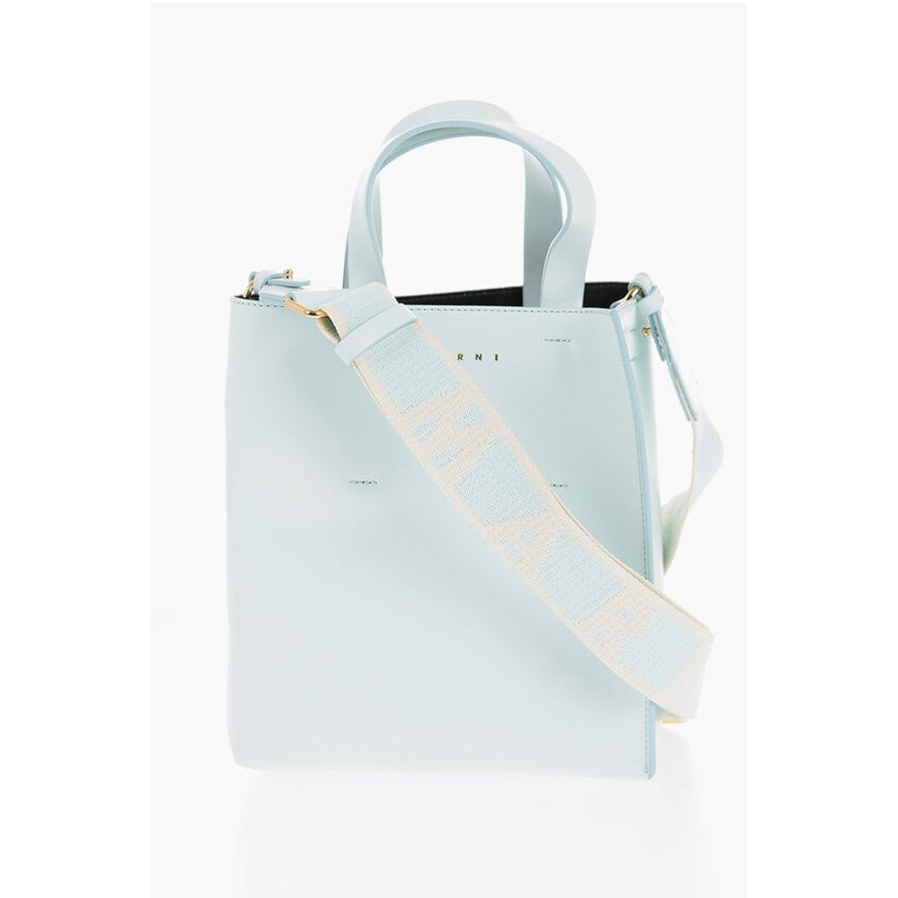 Marni Leather MUSEO Mini Tote Bag with Removable Shoulder Strap