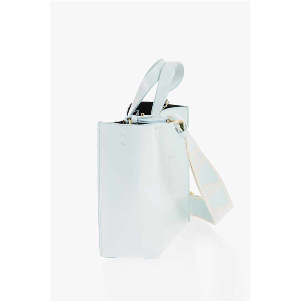 Marni Leather MUSEO Mini Tote Bag with Removable Shoulder Strap