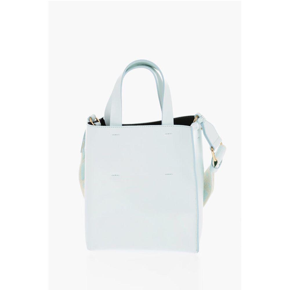 Marni Leather MUSEO Mini Tote Bag with Removable Shoulder Strap