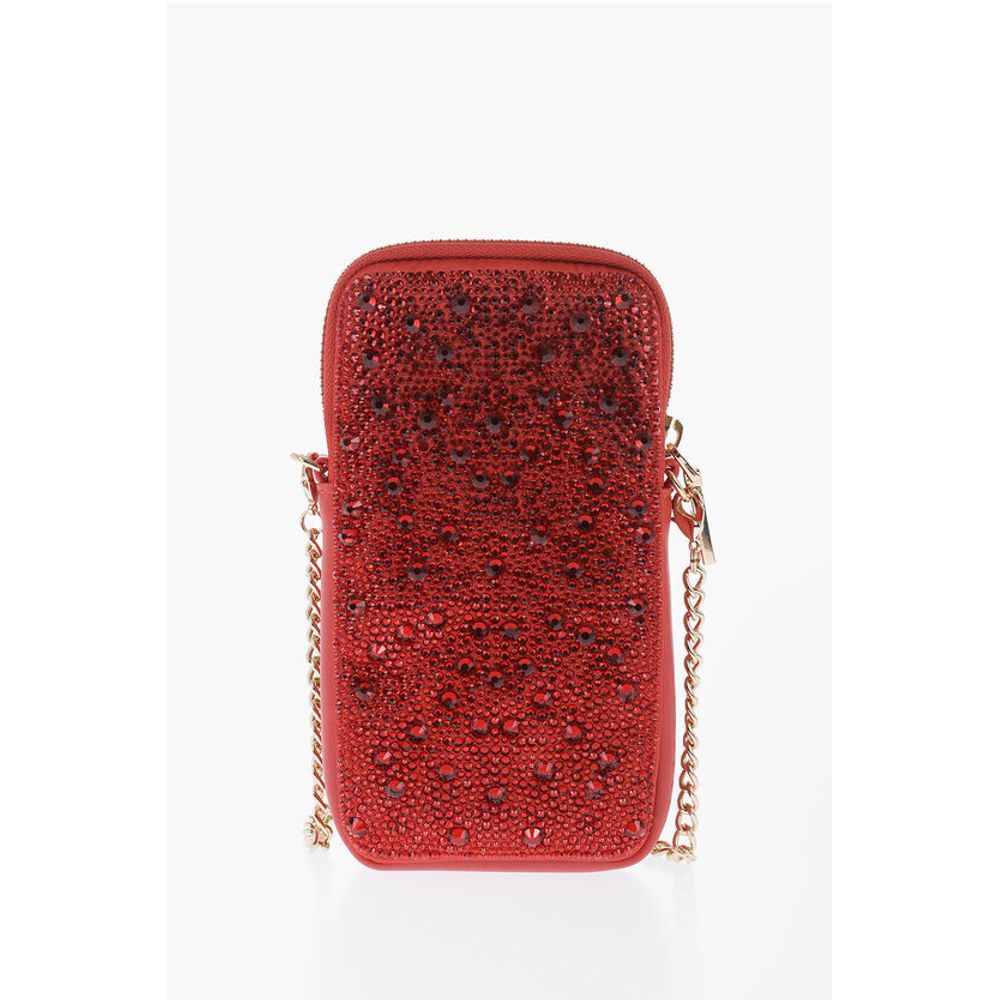 Moschino LOVE Rhinestone Pouch with Golden Chain