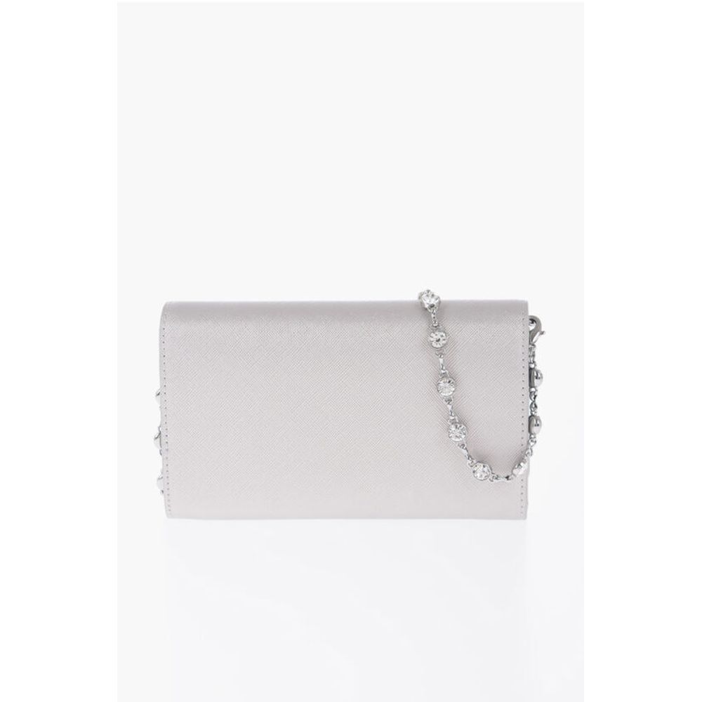 Moschino LOVE Saffiano Faux Leather Wallet with Removable Chain