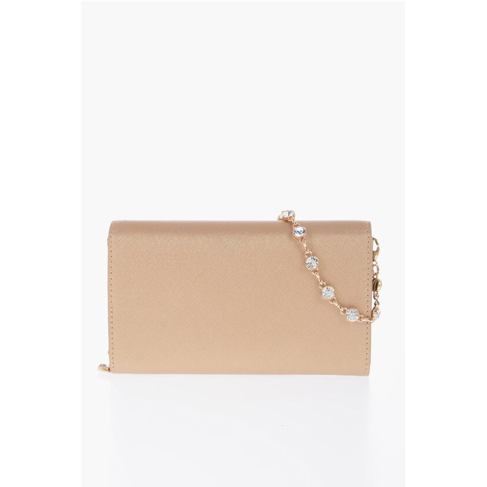 Moschino LOVE Saffiano Faux Leather Wallet with Removable Chain