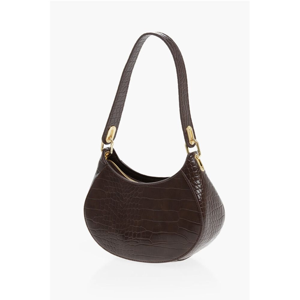 Moschino LOVE Crocodile Effect Faux Leather Hobo Bag