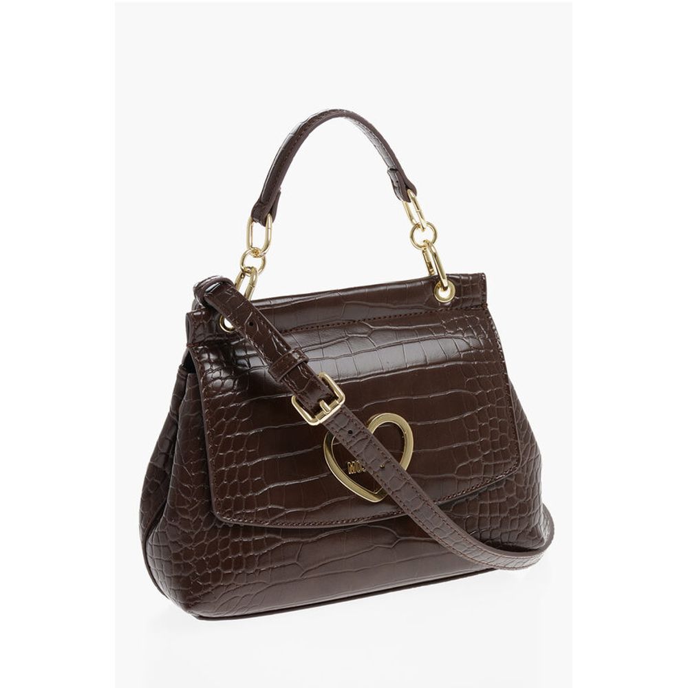 Moschino LOVE Faux Leather Bag with Golden Details and Removable Shou