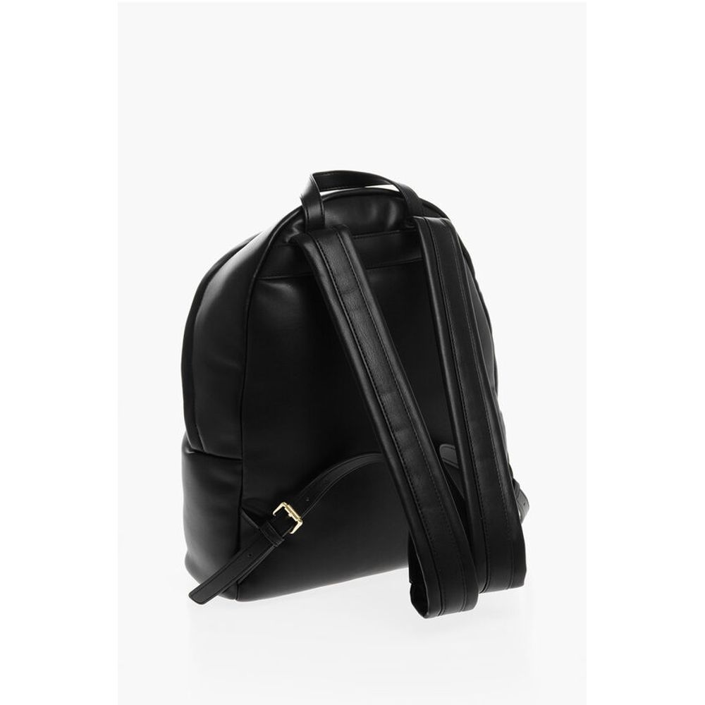 Moschino LOVE Faux Leather Backpack with Metal Heart