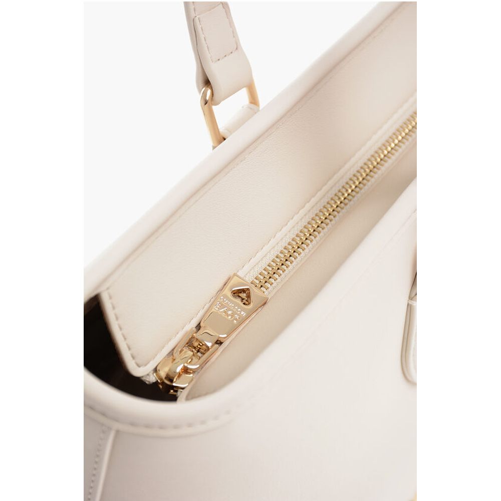 Moschino LOVE Faux Leather Tote Bag with Golden Embossed Maxi Logo
