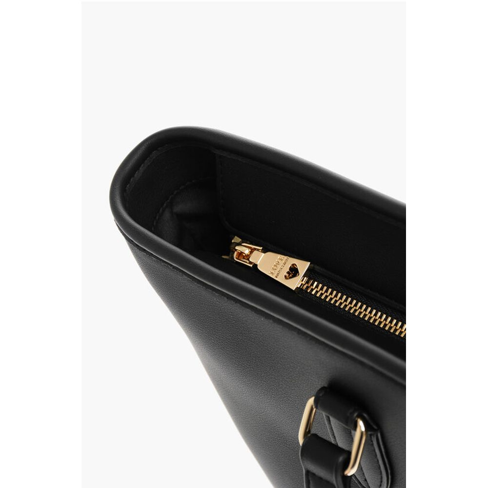 Moschino LOVE Faux Leather Tote Bag with Golden Embossed Maxi Logo