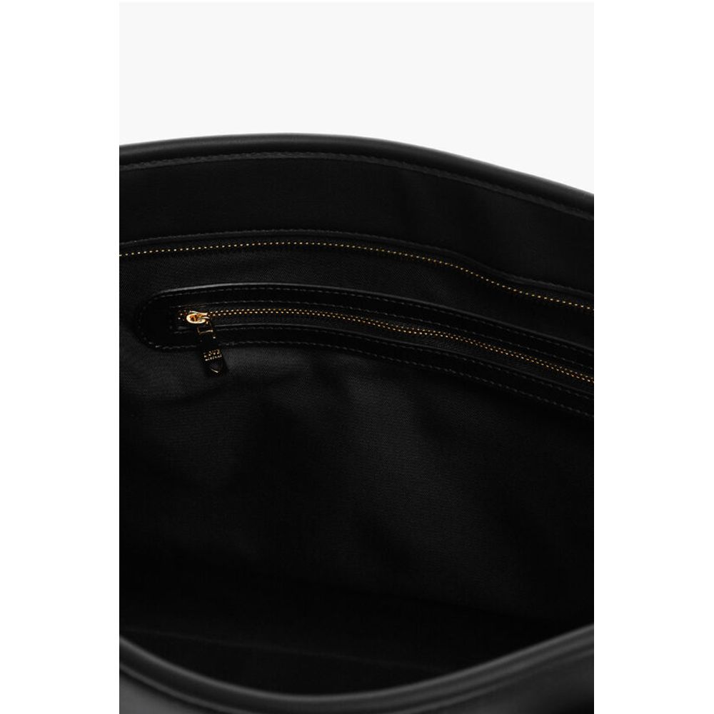 Moschino LOVE Faux Leather Tote Bag with Golden Embossed Maxi Logo