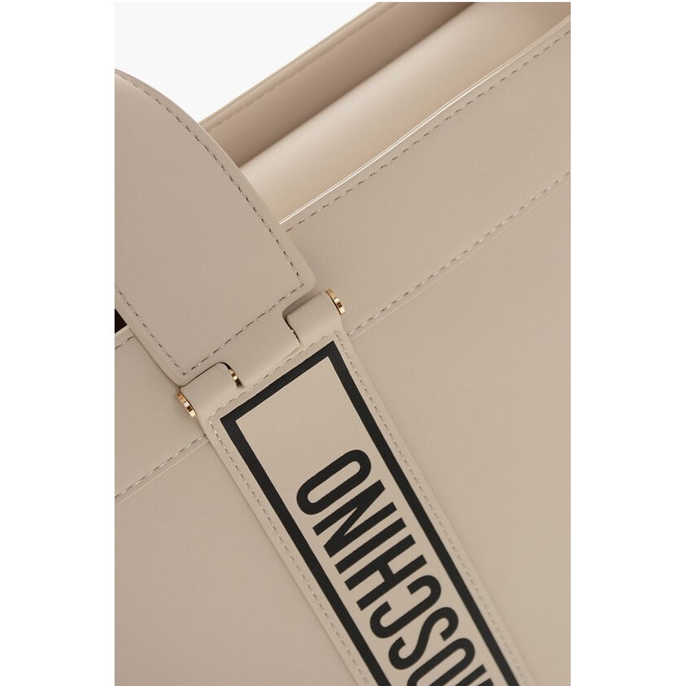 Moschino LOVE MOSCHINO Faux Leather Tote Bag with Logoed Bands