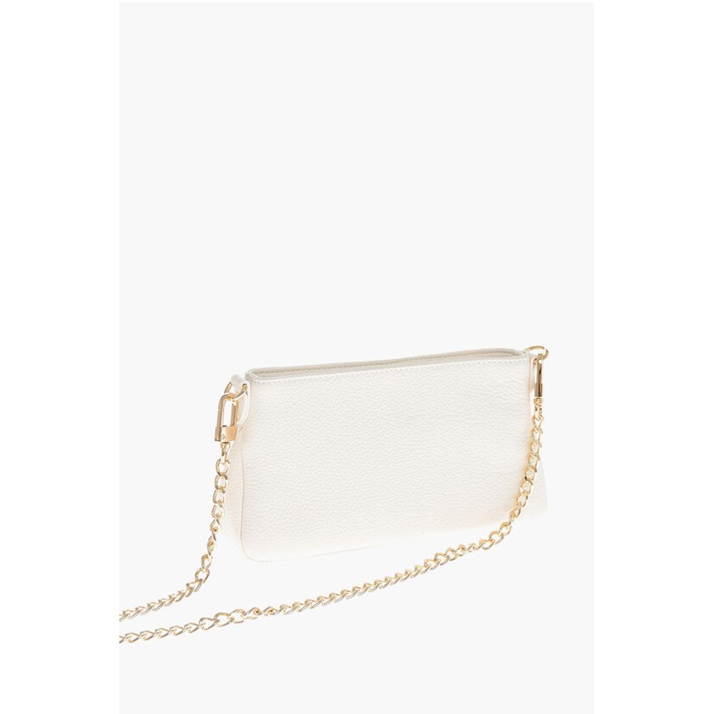 Moschino LOVE Textured Leather Shoulder Bag with Logo-Print