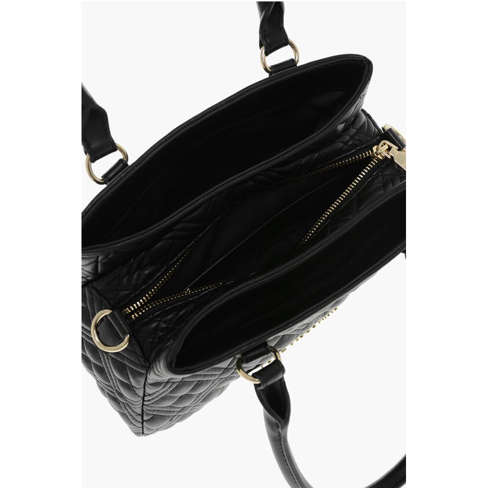 Moschino LOVE Quilted Faux Leather Hand Bag with Embossed Logos