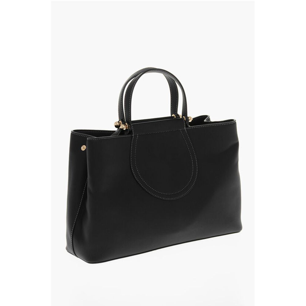 Moschino LOVE Faux Leather Tote Bag with Golden Logo