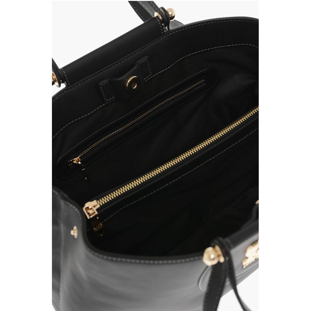 Moschino LOVE Faux Leather Tote Bag with Golden Logo