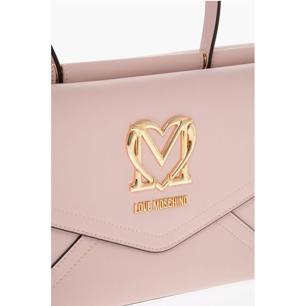 Moschino LOVE Faux Leather Envelope Bag with Removable Shoulder Strap
