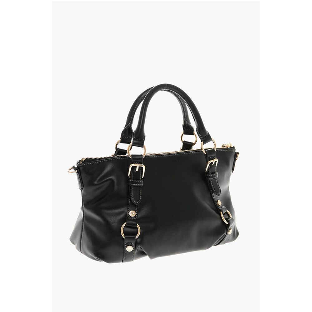 Moschino LOVE Faux Leather Bag with Removable Shoulder Strap and Gold
