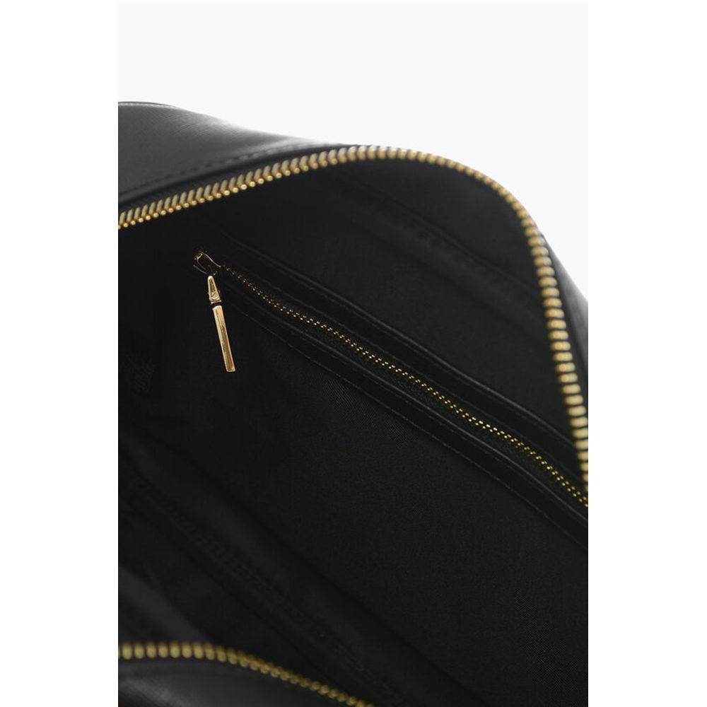 Moschino LOVE Saffiano Faux Leather Bag with Gold-colored Metal Logo