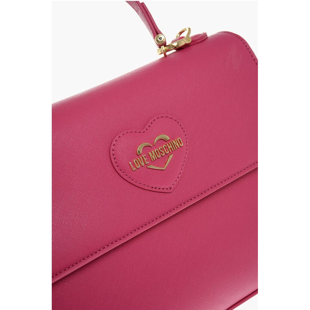 Moschino LOVE Saffiano Faux Leather Hande Bag with Removable Shoulder