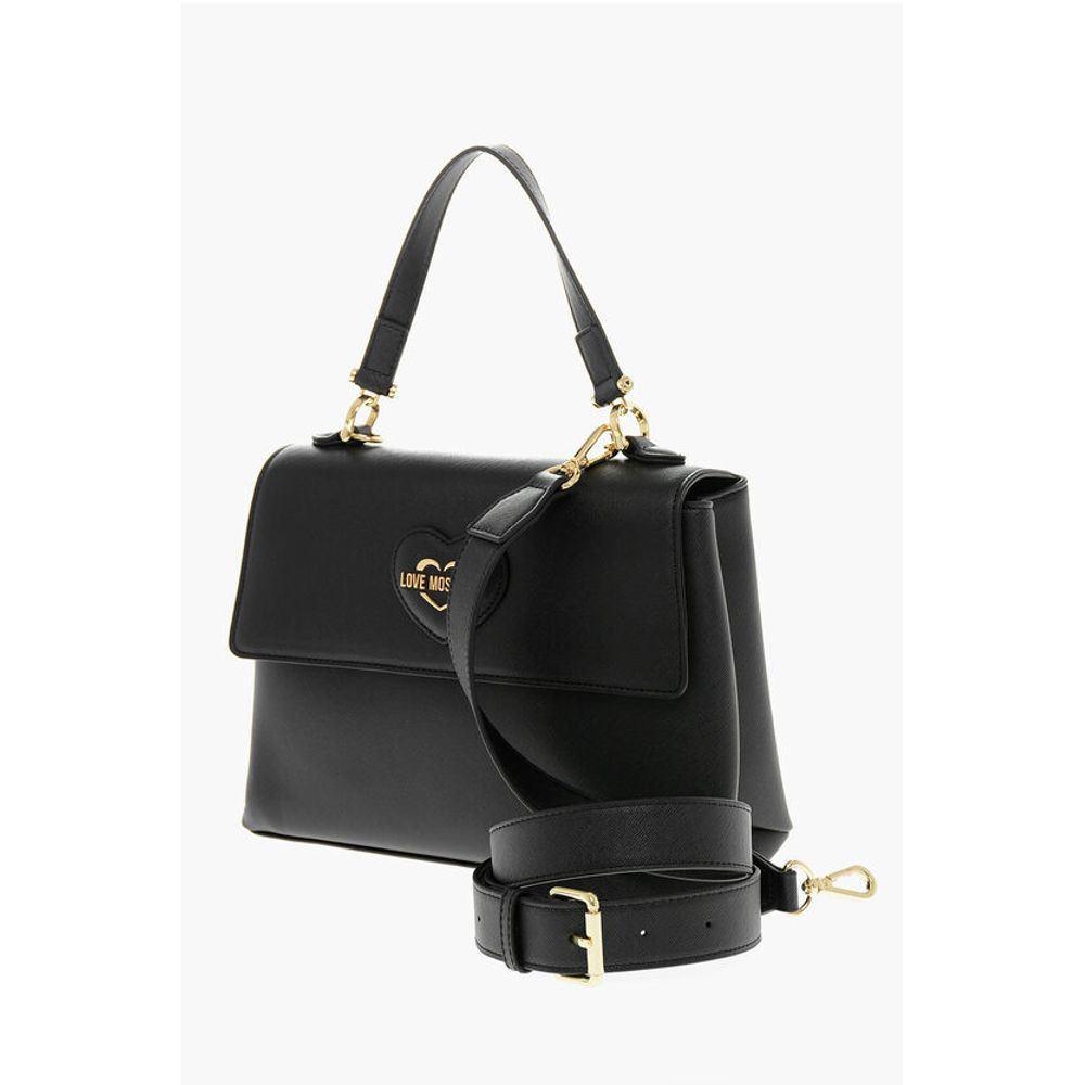 Moschino LOVE MOSCHINO Saffiano Faux Leather Hande Bag with Removable