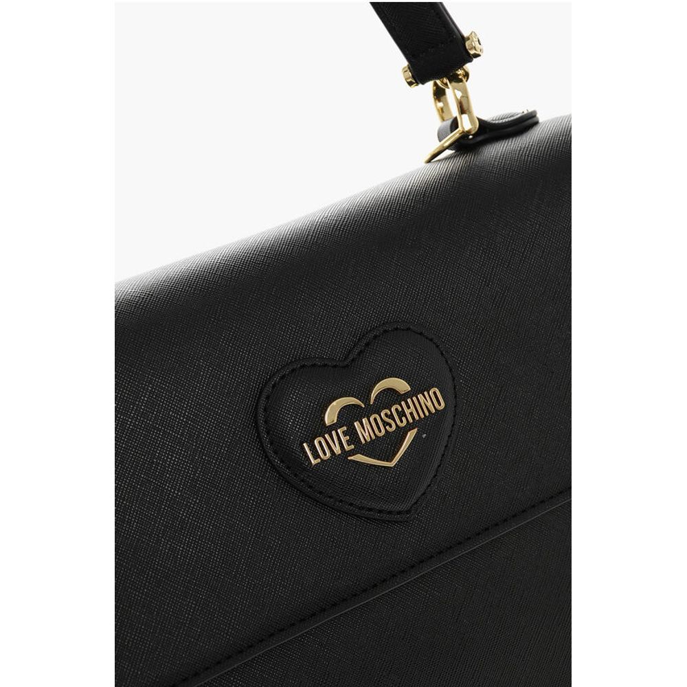 Moschino LOVE MOSCHINO Saffiano Faux Leather Hande Bag with Removable