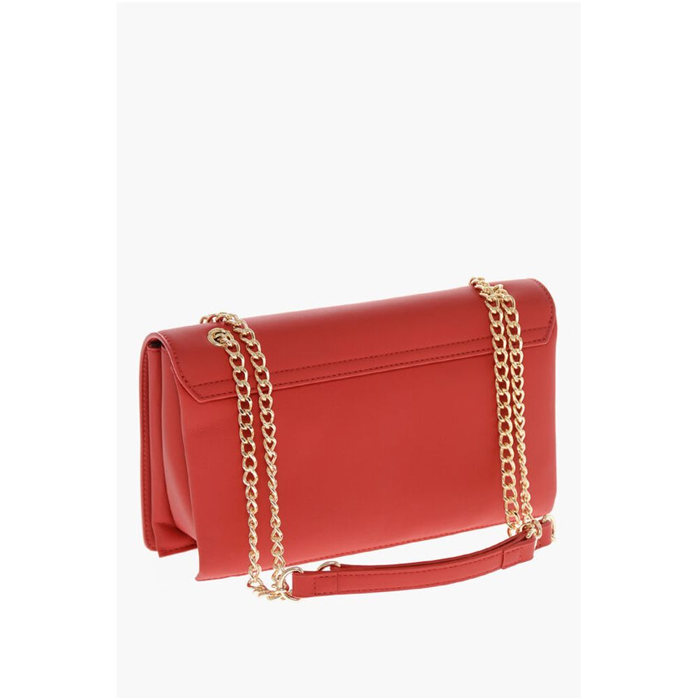 Moschino LOVE Faux Leather Shoulder Bag with Maxi Golden Logo