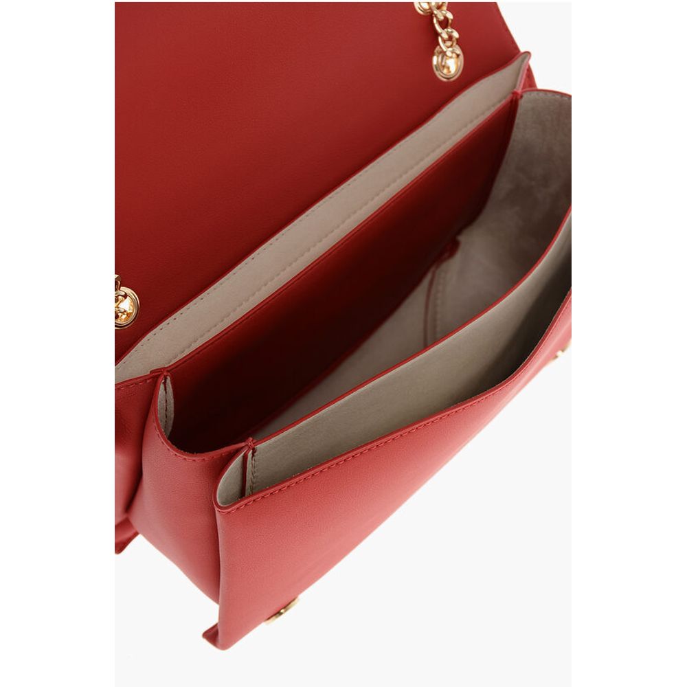 Moschino LOVE Faux Leather Shoulder Bag with Maxi Golden Logo