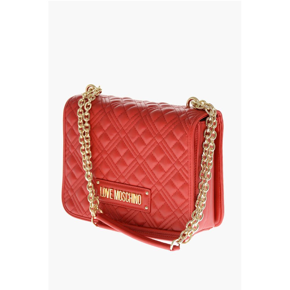 Moschino LOVE MOSCHINO Faux Leather Quilted Shoulder Bag with LM on t