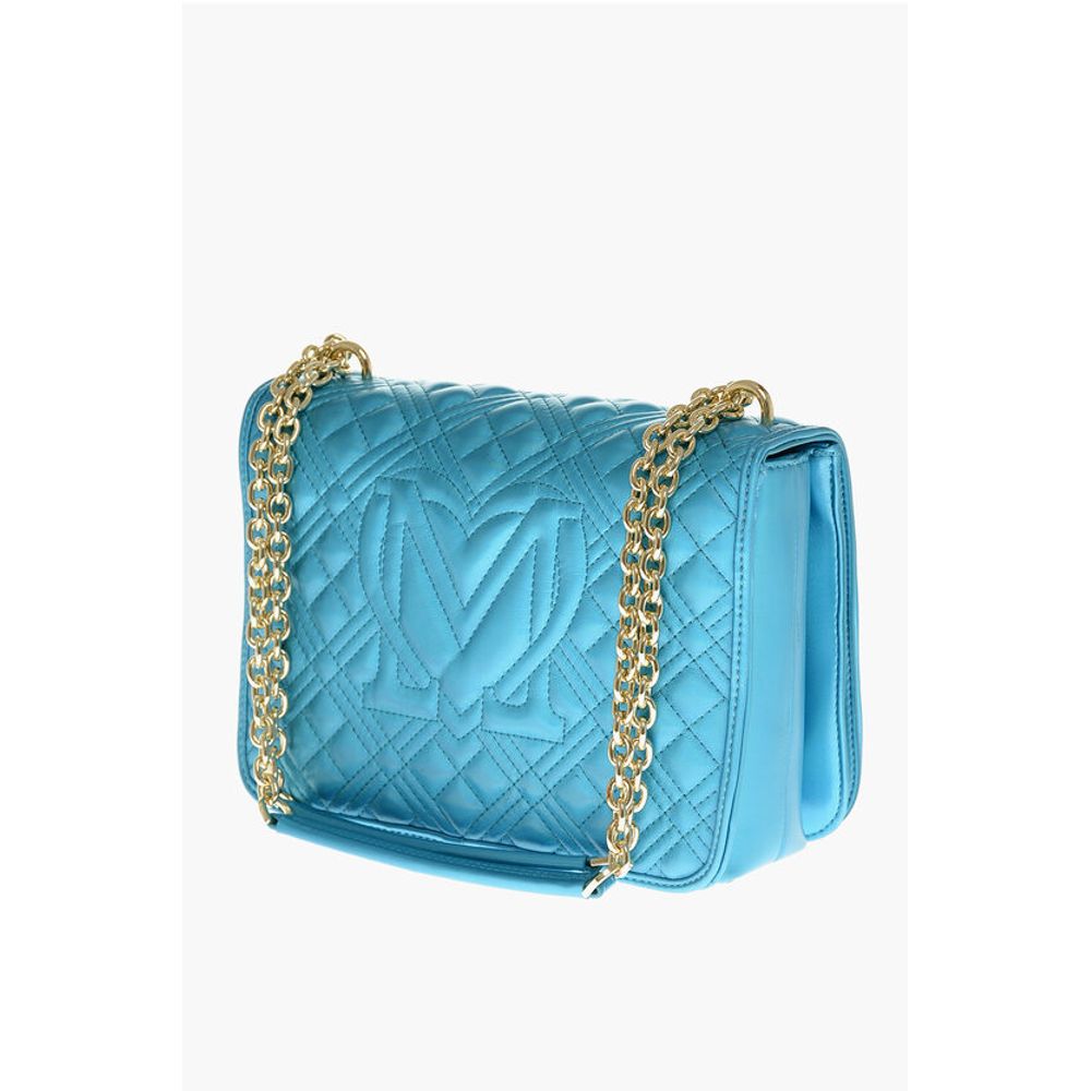Moschino LOVE MOSCHINO Faux Leather Quilted Shoulder Bag Laminated Ef