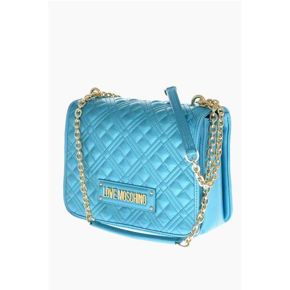 Moschino LOVE MOSCHINO Faux Leather Quilted Shoulder Bag Laminated Ef
