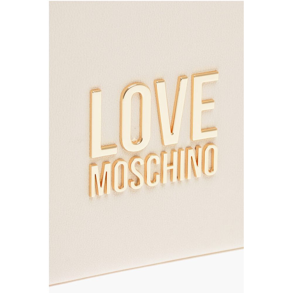 Moschino LOVE Faux Leather Tote Bag with Golden Logo