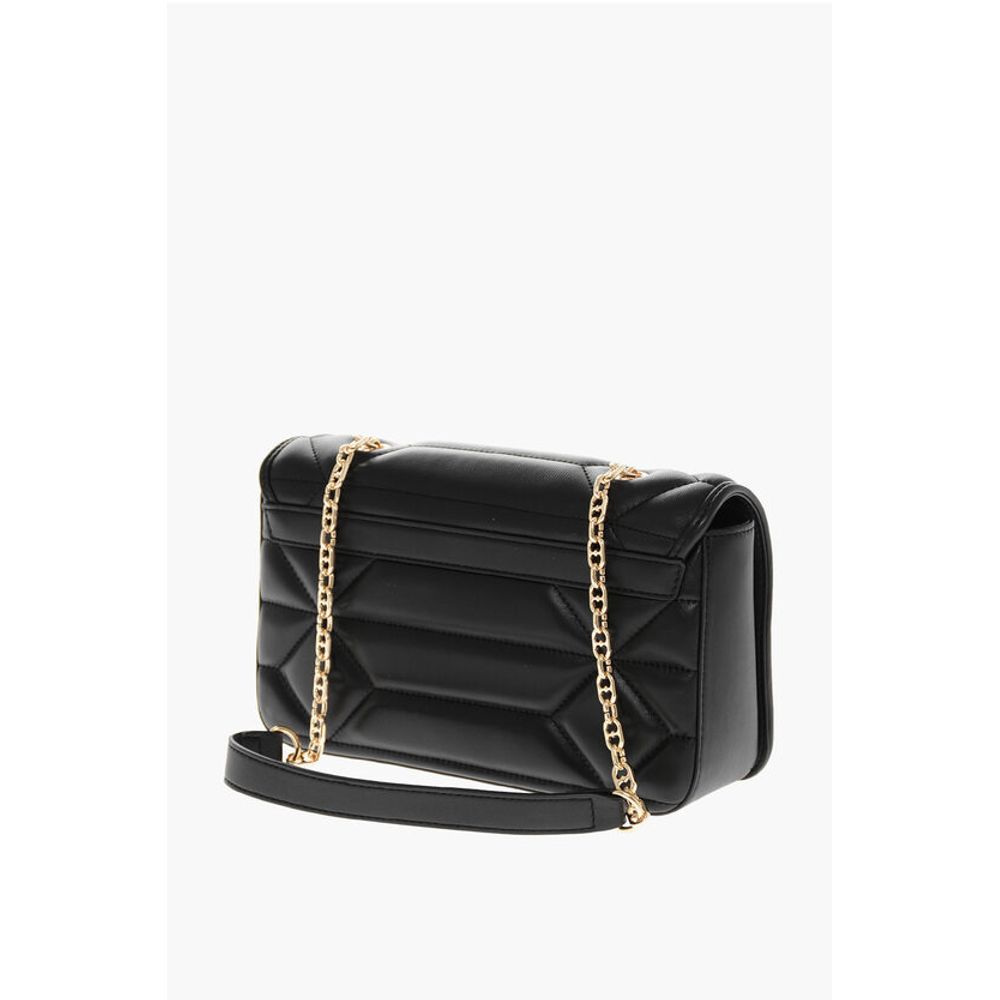 Moschino LOVE Leather Shoulder Bag with Golden Effect Logo