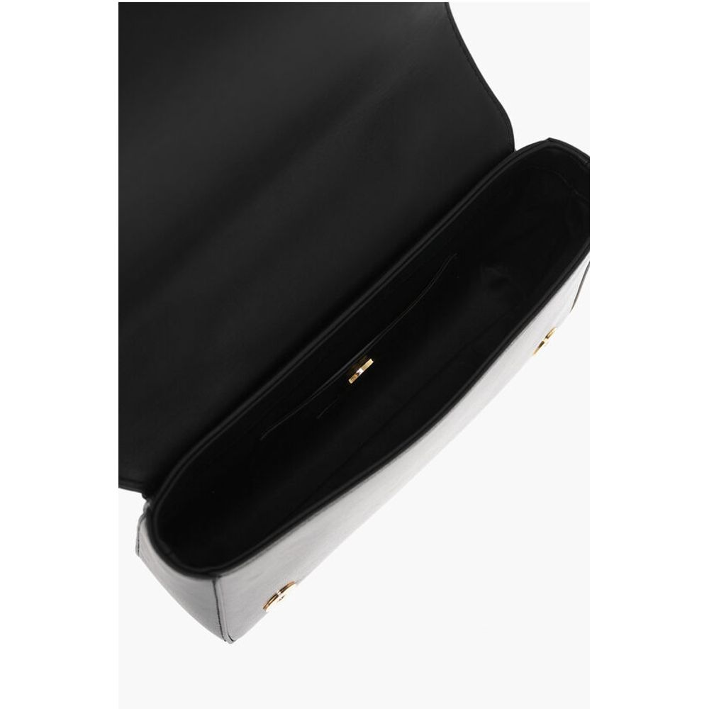Moschino LOVE Leather Shoulder Bag with Golden Effect Logo