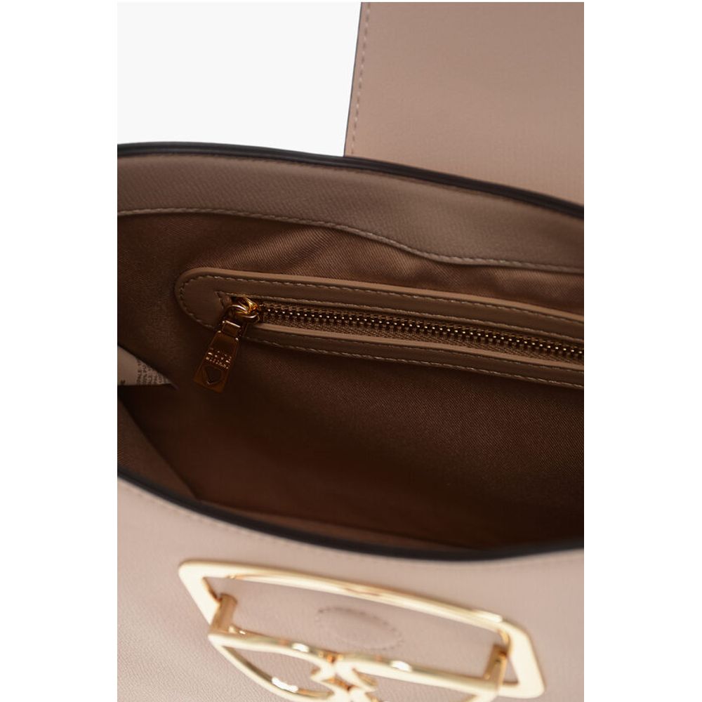 Moschino LOVE Faux Leather Shoulder Bag with Golden Hearts