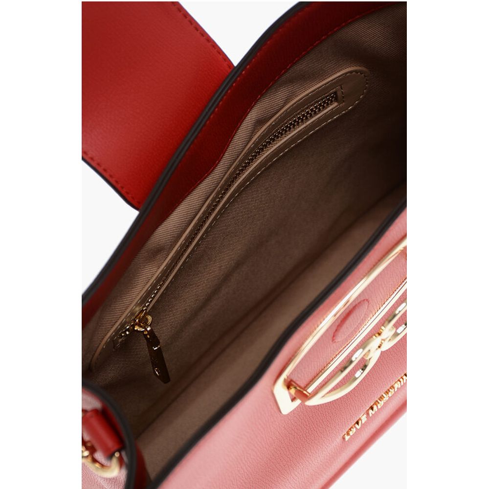 Moschino LOVE Faux Leather Shoulder Bag with Golden Hearts